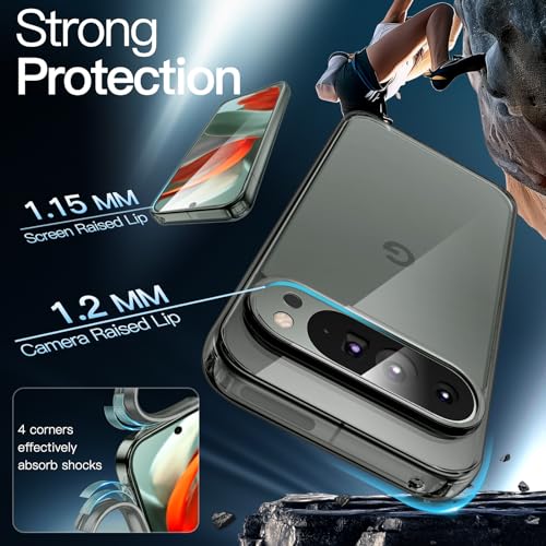 Image of JETech Cover Case for Google Pixel 9 /9 Pro 2024, Non-Yellowing Shockproof Bumper Protective Phone Cover, Anti-Scratch Hard PC Back (Hazel)