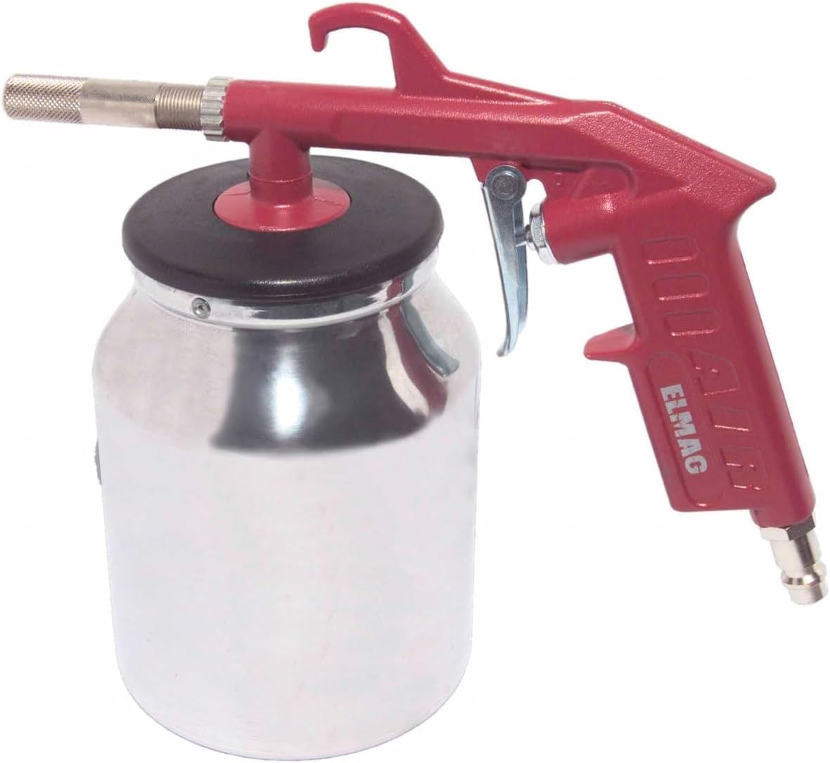 ELMAG Sandstrahlpistole mit UT Modell 166 A | Druckluft-Sandstrahlgerät mit Universal-Tankanschluss | 6–8 bar | Aluminiumgehäuse