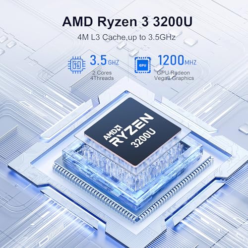 Image of Beelink SER3 Mini PC AMD Ryzen 3 3200U (up to 3.5GHz), 16GB DDR4 2400MT /s 500GB PCIE3.0 SSD Mini Computer, Radeon Vega 3 Graphics,1000Mbps LAN, Dual HDMI 4K Display Home-Office PC