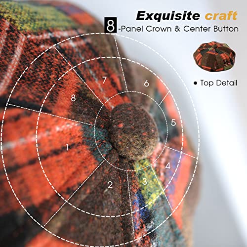 Comhats Winter Newsboy Cabbie Cap For Women Baker Boy Hat Satin Lined Brim Ladies Wool Visor Black Large #TOP5