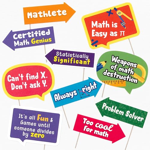 Acessórios divertidos para cabine de fotos de festa de matemática, decoração de festa temática do dia Pi, muito genial para decoração de festa de matemática, acessórios de selfie com