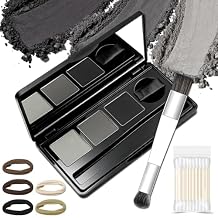 Comdian Hairline Powder for Women and Men, 3 Color Root Touch Up Hair Color Powder for Gray Coverage, Thinning Hair and Bald Spot, Black