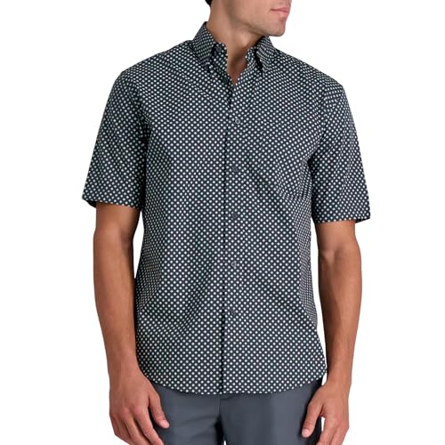 Haggar Men's Short Sleeve Stretch Fashion Print Shirt