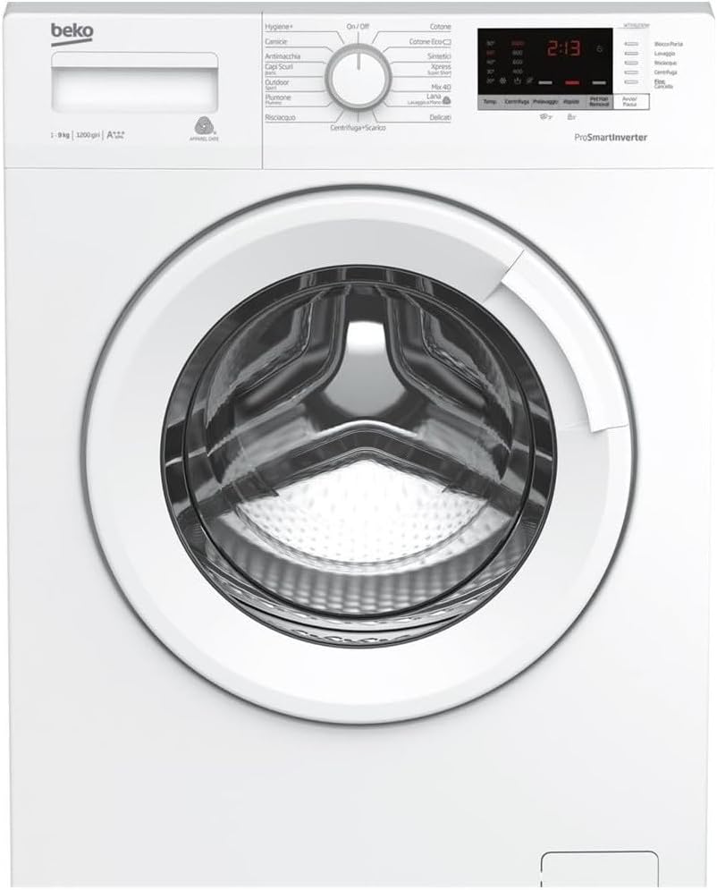 Beko Lavatrice Carica frontale 9 Kg Classe A+++ 60 cm 1200 Giri - WTX91232WI Beko Lavatrice Carica frontale 9 Kg Classe A+++ 60 cm 1200 Giri - WTX91232WI