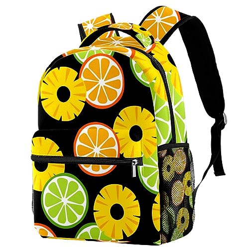 Sac à dos Ananas Orange multicolore léger et spacieux 40cm