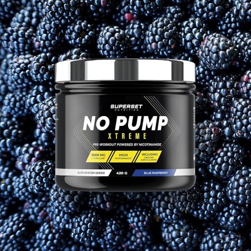 Superset Nutrition - No Pump Xtreme (420gr) - Pre-Workout en poudre - Booster puissant pré-entraînement, 3,3 g de Créatine, Bêta-alanine, L-citrulline, Caféine - Fatigue maîtrisée - Blue Raspberry – Image 5
