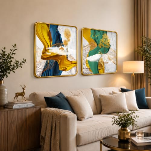 Image of RANDOM Premium Square Wall Painting Set of 2, 38 x 38 cm (Premium Square painting)