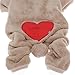 FuzzyGreen Dog Outfits, Cute Bear Costume Jumpsuit Hoodie Clothes Apparel for Dog Pet (Large, Light Coffee)