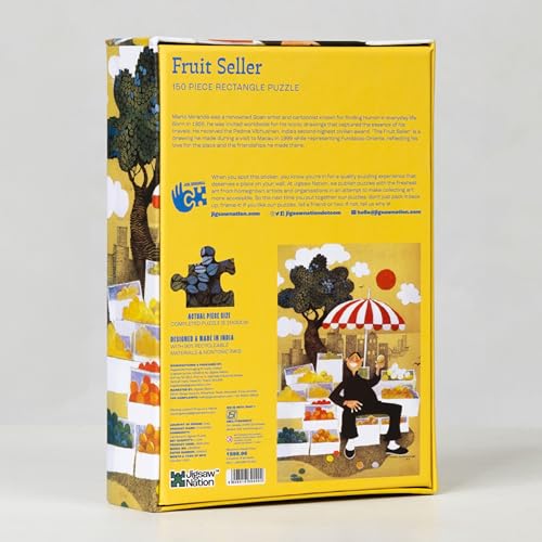 Image of 150 Pieces Fruit Seller Theme by Mario Miranda Vibrant & Challenging Jigsaw Puzzle Game Activity for Adults & Kids - Educational Toy for Ages 5-12