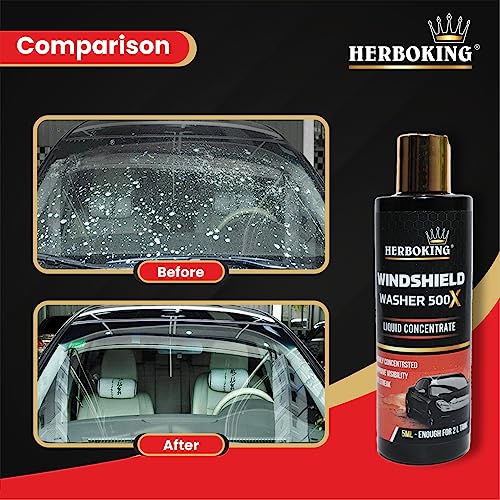 Image of Windshield Washer 500x Fluid Concentrate(5 mL Enough for 2 L Tank) up to 40time use Improves Visibility Safe for Rain Reamove Dirt (200ml)