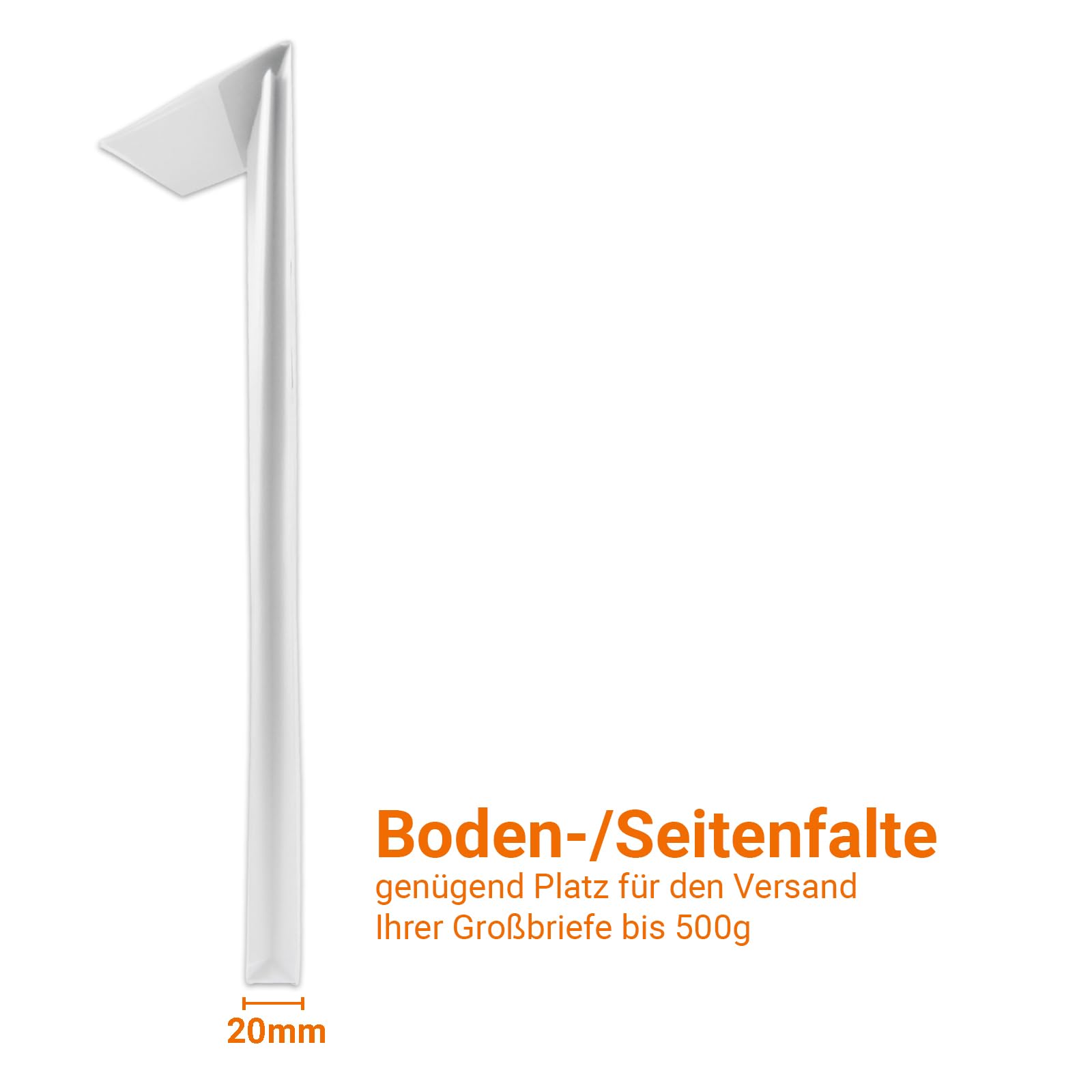 versando 100x C4 Faltentaschen 2cm Falte mit Fenster (229x324x20 mm) Versandtaschen Bodenfalte haftklebend weiß