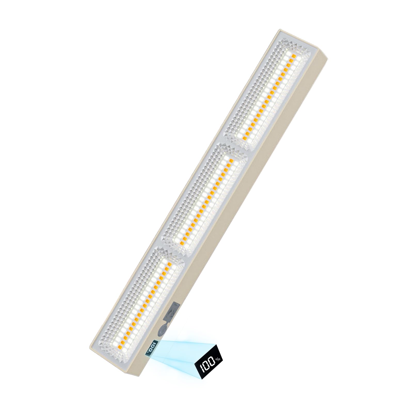LETOUR LEDライト 充電式 led マグネット付きライト 作業用ライト 取付簡単 大容量 LED残量表示 Type-C充電 超高輝度 三色温 無階段調光 多機能 室内室外 ガレージ/地下室/キャンプ/登山/釣り/作業/修理/アウトドア/応急/停電用 (30.2CM-5000mAh)