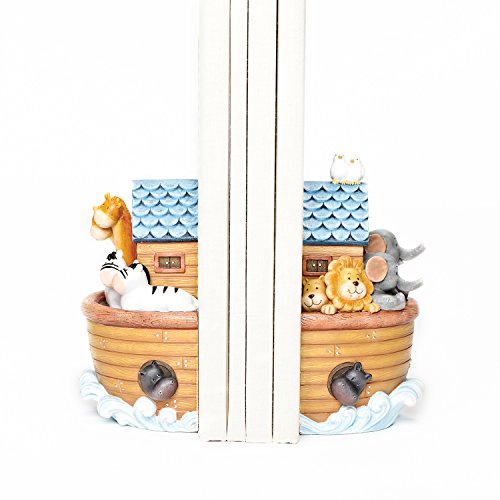Roman Exclusive Noah's Ark Bookends Showing All The Animals on Board The Ark, 6.5-Inch Tall, Set of 2