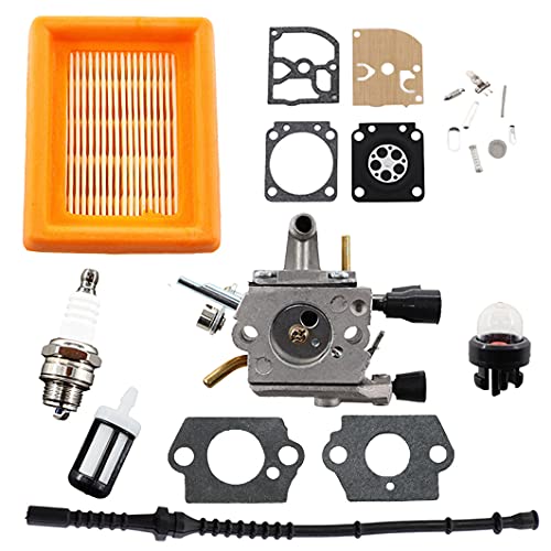 MCHNIC Carburateur avec filtre à carburant tuyau de carburant filtre à air pour Stihl FS120 FS200 FS250 FS300 FS350 FS400 FS450 FS480 débroussailleuse Cover