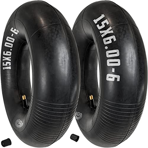 MOOVMOOV 2 Chambres à air 15x6.00-6 avec Valve Droite TR13 - Chambres à air de remplacement Compatibles avec Tondeuses Autoportées, Chariots, Brouettes, Remorques de Jardin, Autres