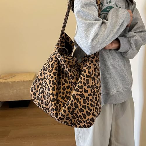 Bolso tote con estampado de leopardo para mujer miniatura 6