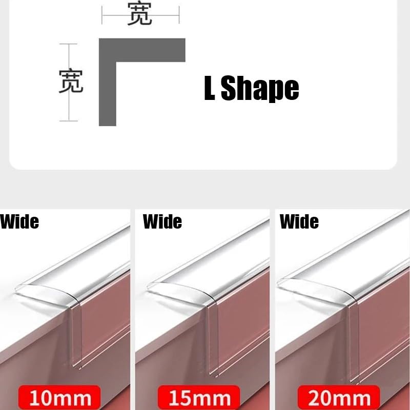 Tira De Protección Transparente PVC for Bebés, Protectores Esquinas for Muebles, Borde Mesa Seguridad for Niños, 1 Ud(2MX20MM)