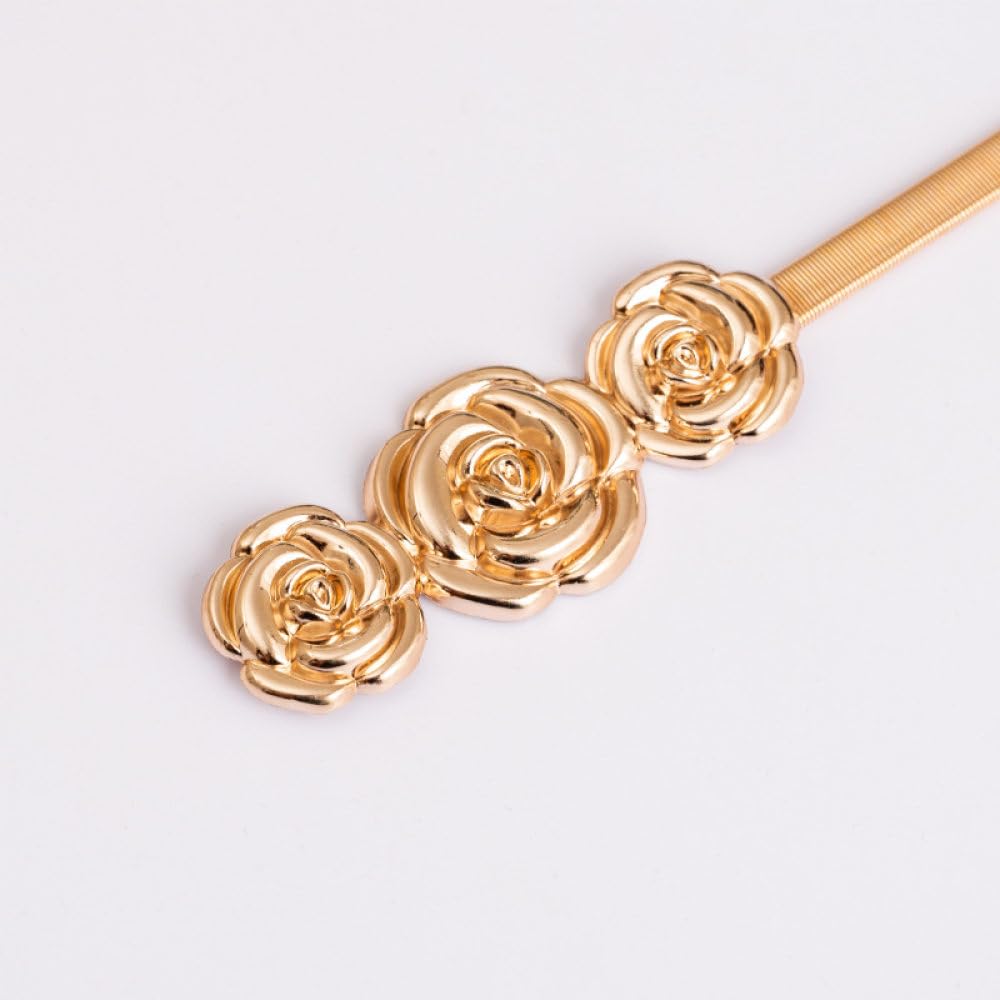 Alzapaños de cortina elásticos de metal OUdini dorados con flores