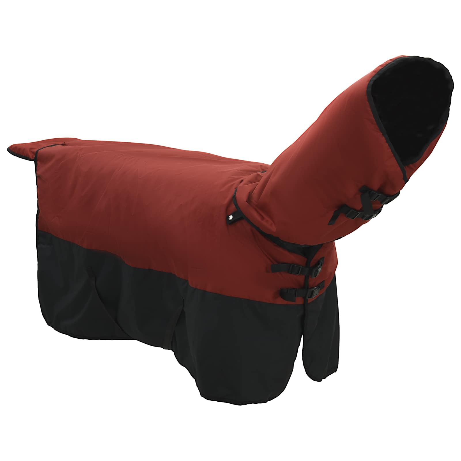 vidaXL Manta para Caballo Borgoña y Negro 95 cm Poliéster