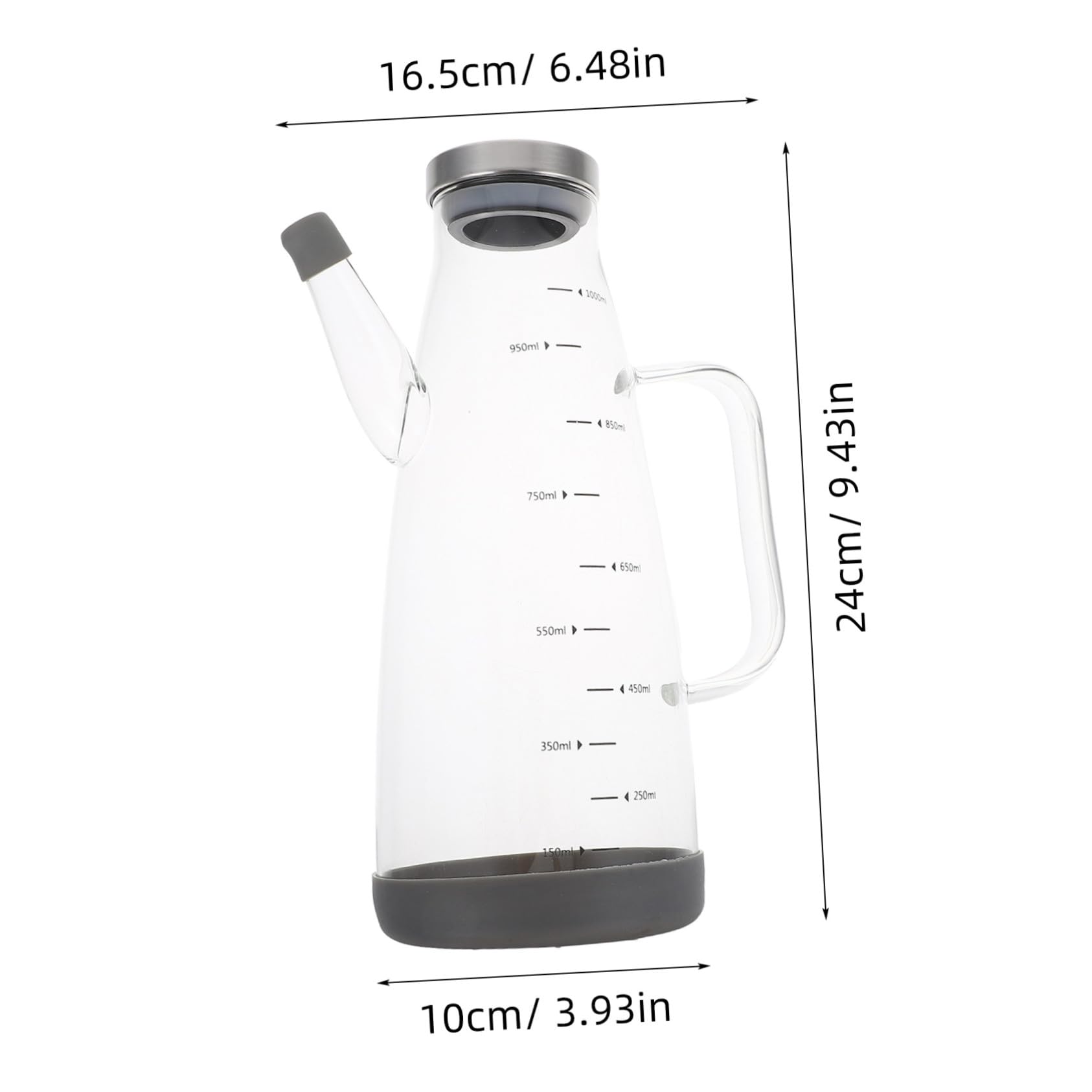 PRETYZOOM 3 Piezas Dispensador De Vinagre De Cocina Botella De Vidrio De Borosilicato Botella De Aceite De Oliva De Vidrio Transparente Gel De Sílice