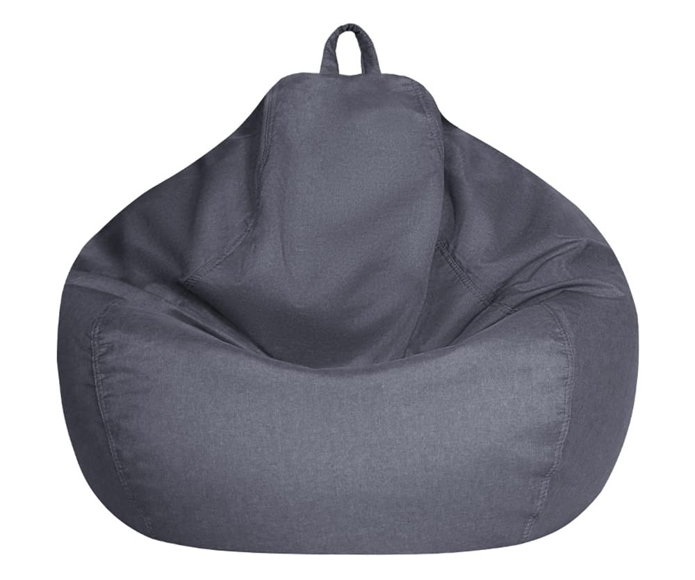 Andy's Orchids Bean Bag Chair Sofa Cover (No Filler), Extra Large Lazy Bean Bag Storage Chair Cover Soft Beanbag for Adults and Kids Without Filling (Dark Grey, 39.4x47.2 inch)