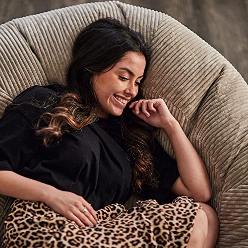 Icon Soul XXL Sitzsack Sofa für Erwachsene, Beige, Flauschiger Cordtstoff, 2 Sitzer, Bequemer Bean...