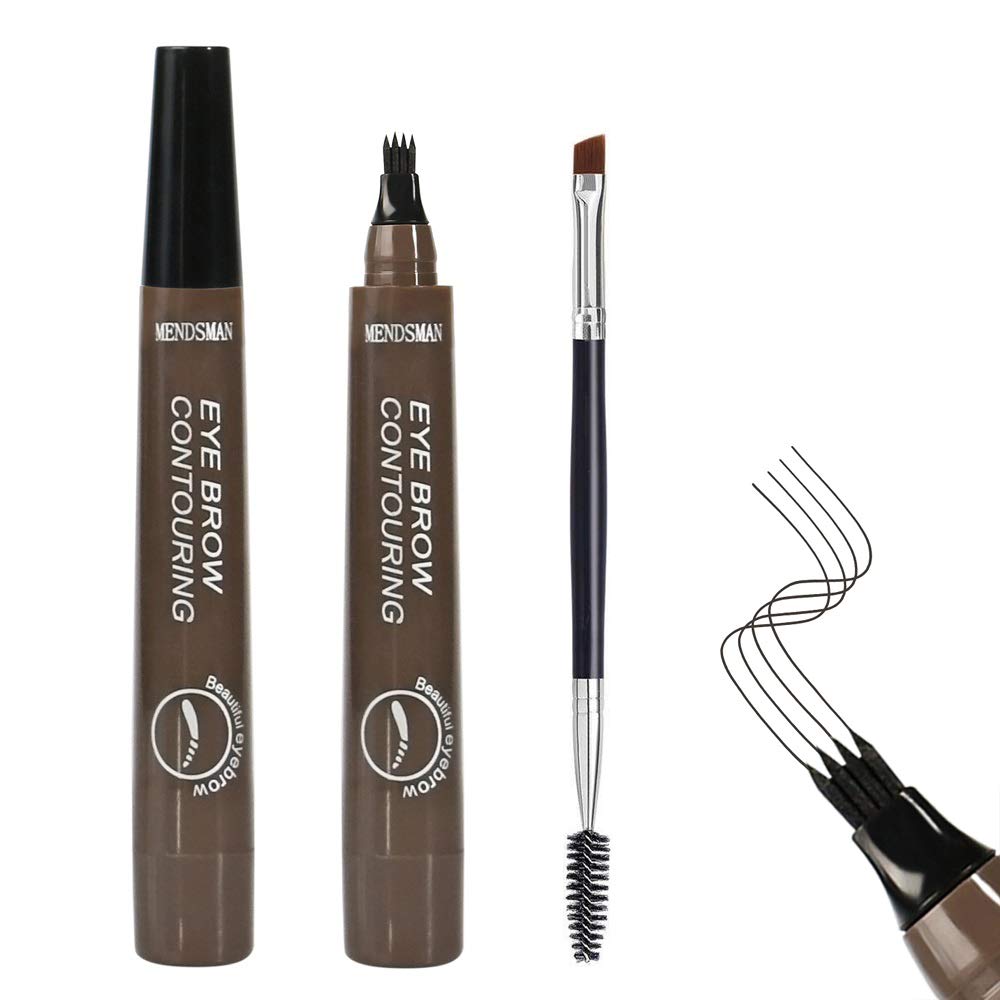 Kupa, Inc Eyebrow Pencil, Micro-Fork Eyebrow Pencil Four-Point Eyebrow Pencil (Grey 2 pcs)