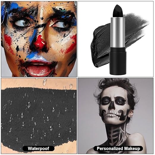 Sports Face Paint Stick for Cricket Football Matches Waterproof Long Lasting Cream Makeup for Stadium Events Halloween Cosplay Party Supplies Black White Green (Black-Green) 4 51L3Np2fskL