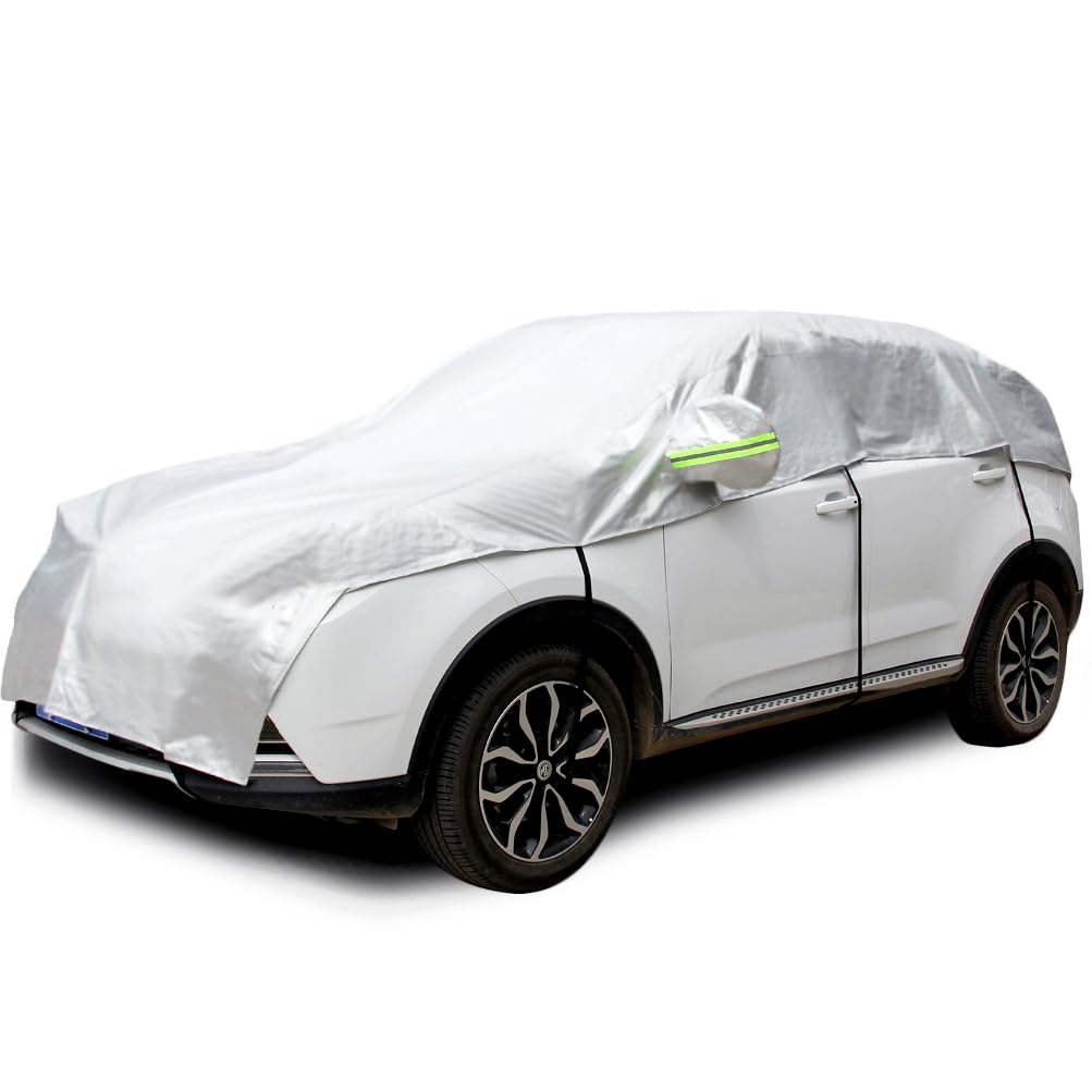 Mezza copertura per parabrezza auto, copertura per tutte le stagioni, copertura parasole per neve, impermeabile, in poliestere 210D con cotone (adatto per SUV)