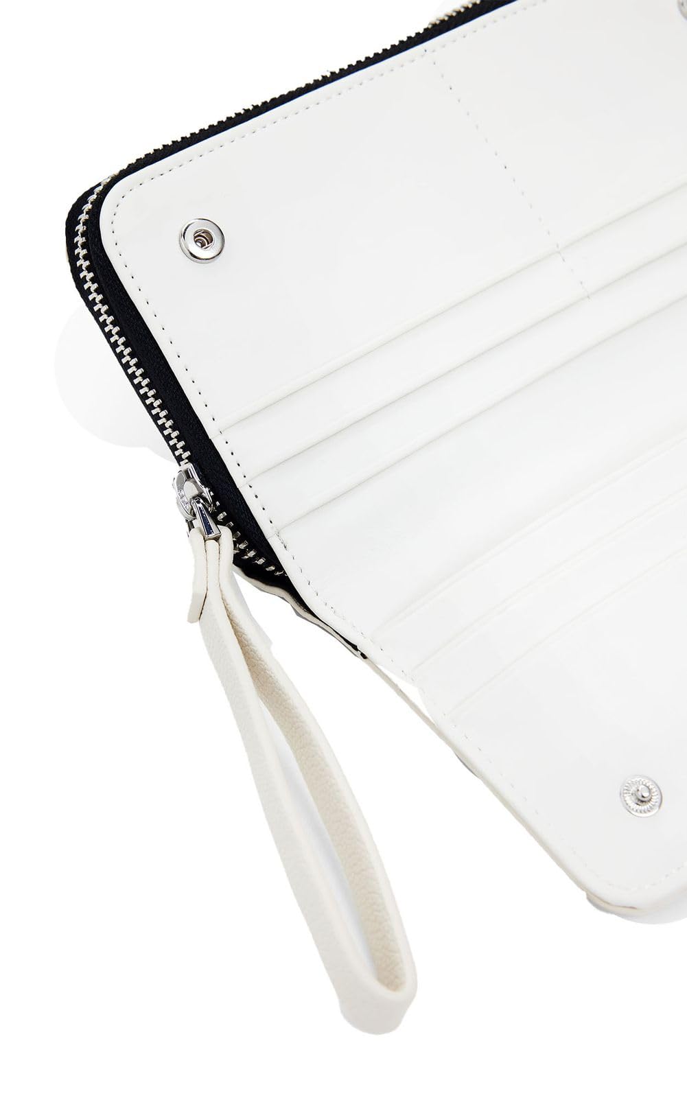 Desigual Cartera Grande troquelada, Blanco, Talla única, Accessories - Cartera Larga de Poliuretano