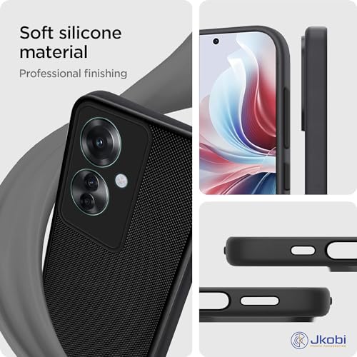 Image of Jkobi Back Cover Case for Oppo Reno11 F 5G | Oppo Reno 11F 5G (Textured Grip Design | Camera Protection | Slim and Light Weight | Soft Touch and Feel | Black)