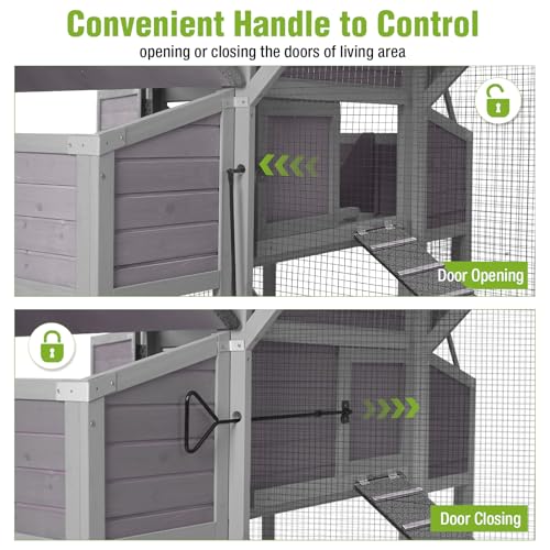 Image of 55ft Extra Large Chicken Coop with Run, Super Large Chicken Tractor Chicken House, Wooden Hen House Poultry Cage Outdoor with 6 Large Nesting Boxes, 6 Perches for 10-15 Chickens