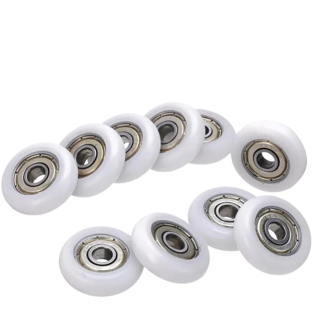 Shower Door Rollers 10Pcs Shower Door Roller Replacement Pulley 19/23/25mm Wheel Diameter Cabins Sliding Stainless Steel Parts(19MM)