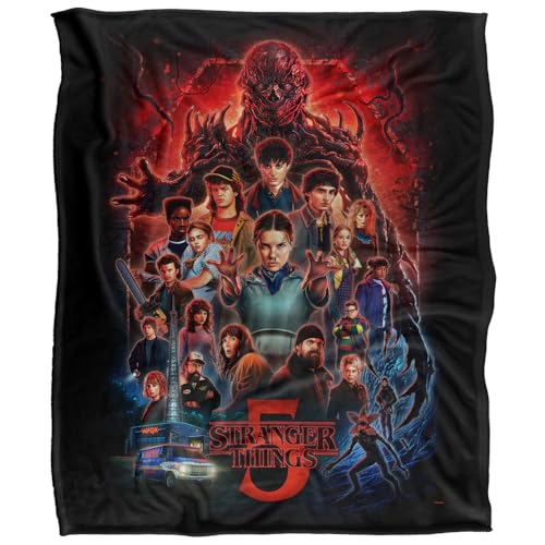 Stranger Things Season 5 Poster Silky Touch Super Soft Throw Blanket 152 X 127 cm