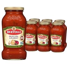 Bertolli Pasta Sauce with Olive Oil and Garlic, Spaghetti Tomato Sauce, 24 oz Pack of 6