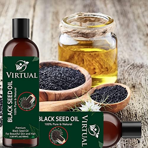 Image of VIRTUAL Pure Essential Oil For Stronger Hair, Body Skin Care, Moisturizing Dry Skin, Eyelash & Nails Cold Pressed Oil With No Mineral & Silicones