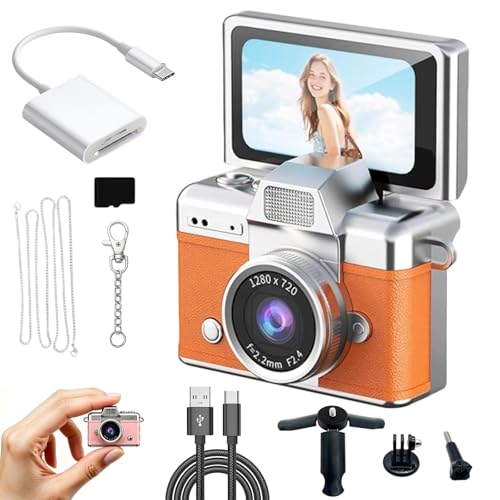 Cámara Digital Mini Retro con Pantalla Flip y Llaveros miniatura 1