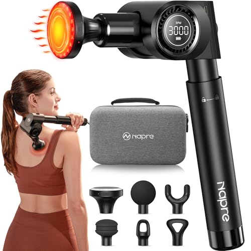 Massagepistole mit Wärmefunktion und Rotlichttherapie,Napre...