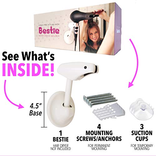Suporte para secador de cabelo ajustável Bestie - secagem manual livre com braço totalmente posicion