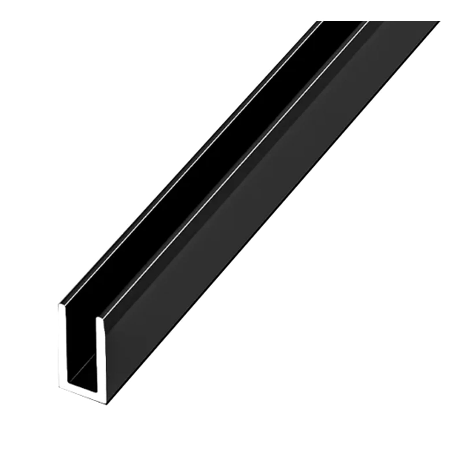 Canale A U In Vetro For Doccia In Alluminio, Ringhiera Fissa Tagliabile | Fessura Di Fissaggio for Divisori Dal Design Traforato,per Pannello Di Spessore 10-15mm(Black,20x10mm)