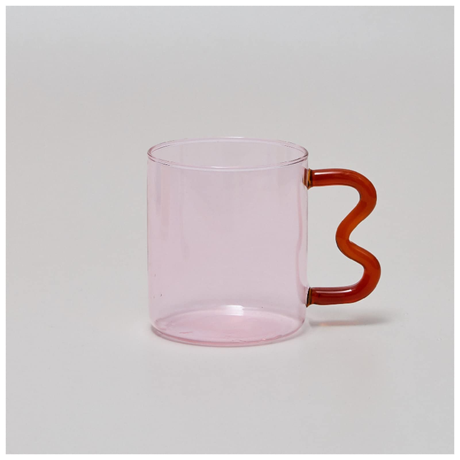 Taza De Café Diseño de la taza de cristal de la oreja colorida hecha a mano de la taza de café de la onda simple for el agua caliente del regalo de la taza de copa 300 ml Tazas De Café Con Leche ( Col