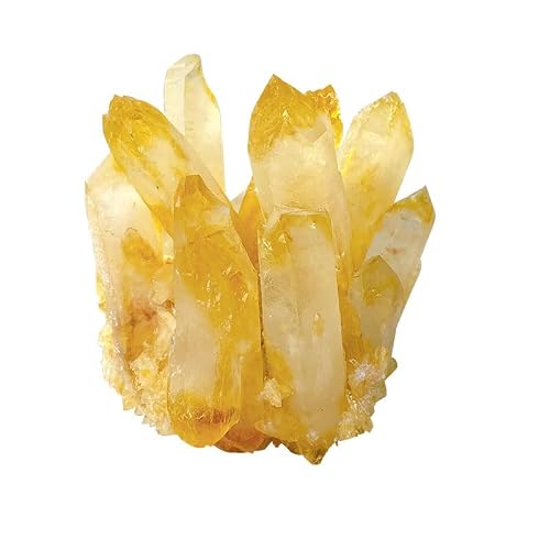 Ylquxeuv One Color Crystal Cluster Quartz Crystals Stone Columnar Gift Ornaments Large,Yellow,500~600G