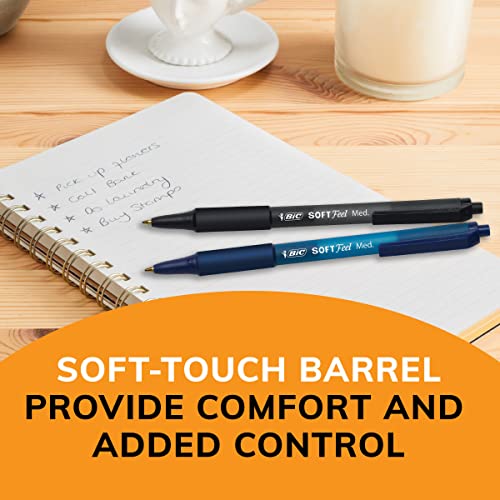 Bic Soft Feel Black Retractable Ballpoint Pens, Medium Point (1.0Mm), 36-Count Pack, Black Pens With Soft-Touch Comfort Grip #TOP4
