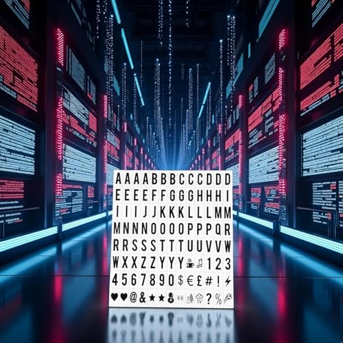 Ersatz-Buchstaben und Zahlenschilder, schwarz, für A4-Briefkasten, Nachrichtenbrett, Präsentationstafeln, 65,4 x 35 mm (LED-Lichtbox ist nicht im Lieferumfang enthalten), 104 Stück