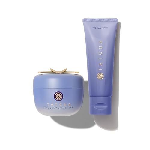TATCHA The Dewy Skin Cream & The Rice Wash Bundle - Crema hidratante facial rica y crema suave limpiador facial Duo