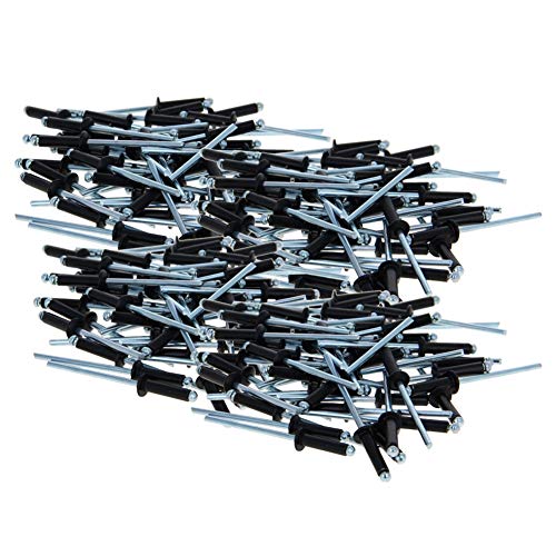 MroMax M3.2 x 13mm Aluminum Open-End Dome Head Blind Rivets Blind Pop Rivet Silver Black 1000pcs, M3.2*13mm Silver+Black - Image 3