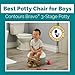 Contours Bravo 3 in 1 Toddler Potty Training Toilet, Trainer and Step Stool for Kids, Easy to Clean Design with Removable Waste Cup and Splash Guard, Great for Travel, Perfect for Boys 1-3 - Gray