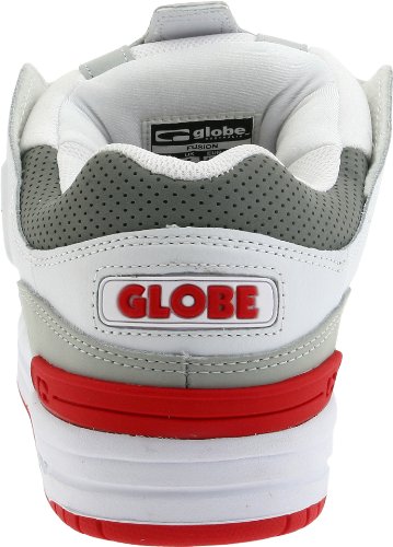 Image of Globe Mens Fusion Skate Shoes, White /Grey /Red, 9.5 D (M) US