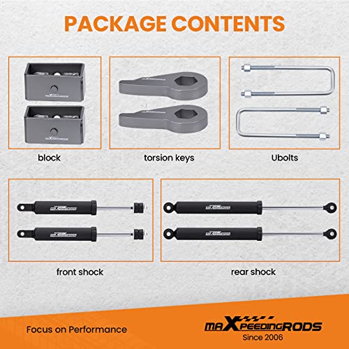 Maxpeedingrods TD87PP 1-3 Inch Leveling Lift Kit W/Shocks For Chevy Silverado/Gmc Sierra 1500 4Wd 1999-2007 thumb #5