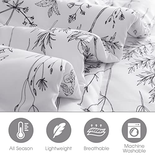 Hyprest Queen Bed In A Bag Comforter Set With Sheets, 7 Pieces White Floral Comforter Set Queen Soft Lightweight Breathable, Rustic Farmhouse Bedding Sets Queen All Season #TOP4